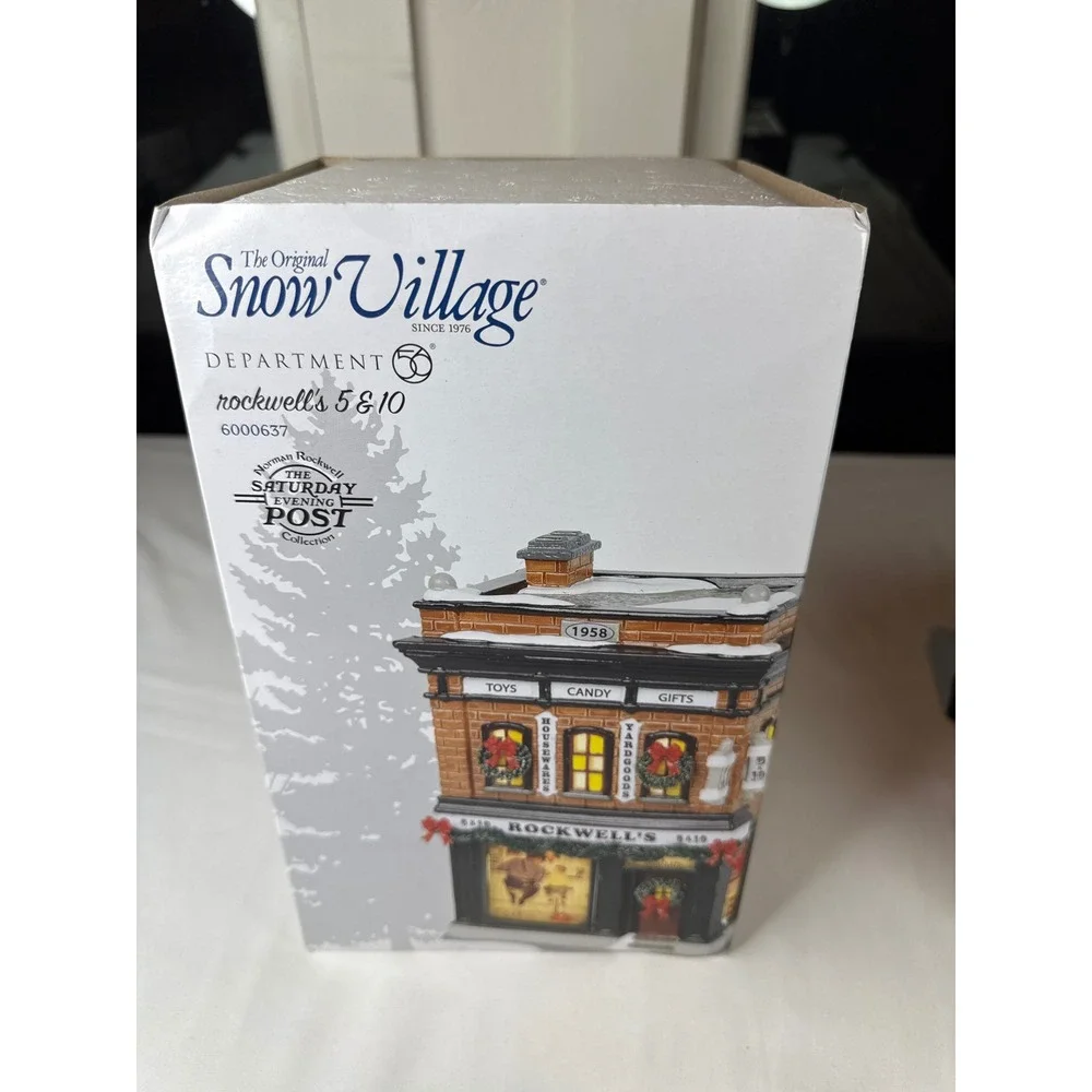 Dept 56 Snow Village Rockwell's 5 & 10 Saturday Evening Post 6000637 Boxed